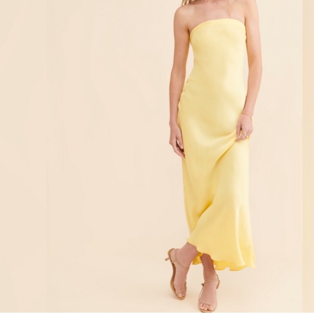 Summer Away Strapless Satin Dress